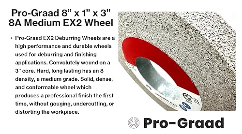 EX2 Deburring Wheel 8" x 1" x 3", 8A Medium, 17219 8" x 1" x 3" 8A Medium