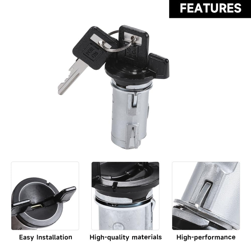 Ignition Starter Switch Lock Cylinder with Keys for Chevy C1500 C2500 C3500 1991-1994 for GMC Suburban C1500 C2500 1992-1994 | Durable Metal Materials | Replaces 12300443