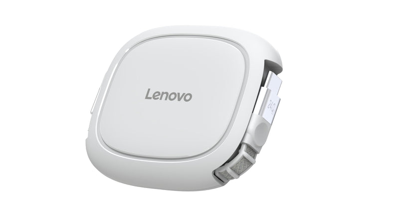 Lenovo 240W USB-C Retractable Cable, PD Fast Charging USB-C to USB-C, Smart Retractable Design, 1.2m (3.94 Ft), 480Mbps Data Transfer, Compact Portable Charger Cable for Laptop Tablet Phone, White