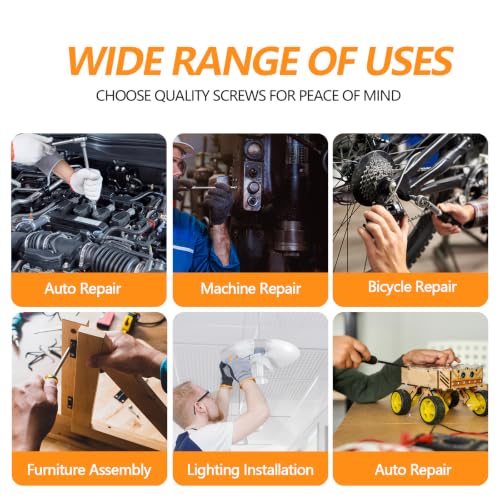 136 Pcs M8 Hex Bolts and Nuts Assortment Kit, M8-16/20/30/40/50mm Screws M8 - 16/20/30/40/50mm