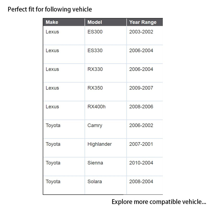 Front Lower Ball Joint FITS for Toyota Camry 2002-2006/ Highlander 2001-2007/ Sienna 2004-2010/ Solara 2004-2008, 2Pcs K90346 K90347 Lower Ball Joints for Lexus ES300 ES330 RX330 RX350 RX400h