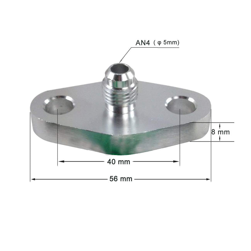 Koxuyim 4AN Oil Feed Inlet Flange Gasket Adapter Kitwith Gasket 4-AN Adapter AN4 W/Built In Restricter and Bolts Compatible with T3 T3/T4 T04 T4 For Ball Bearing Turbos