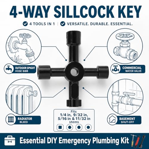 Plumbing Tools, Angle Stop Removal Tool with compression sleeve puller tool 1/2, Quick Repair Plumbing Wrench Kit for Installing/Removing Compression Rings, Nuts and Angle Stops