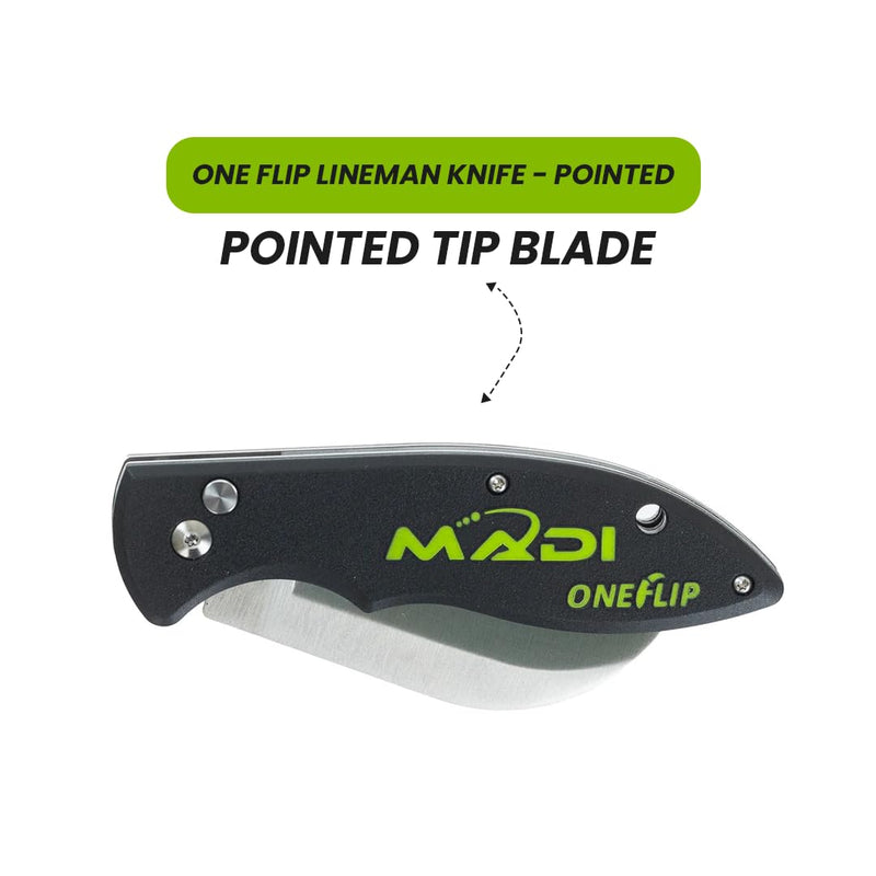 MADI PTOLK-1P OneFlip Lineman Knife (Pointed), Stainless steel