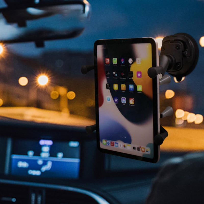 Strg Phone Mount with Twist-Lock Suction Cup Base, Universal Phone Holder for Car Truck Vehicle Windshields Window and More Smooth Surface