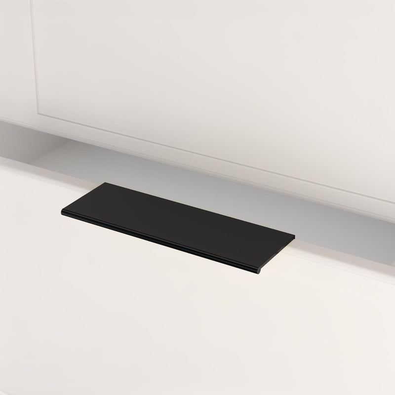 Peaha 10 Pack Black Finger Pulls for Cabinets Edge Pulls for Cabinets Black Cabinet Handles Kitchen Concealed Drawer Pull 5 Inch Hole Center 5-1/16in(128mm) hole center