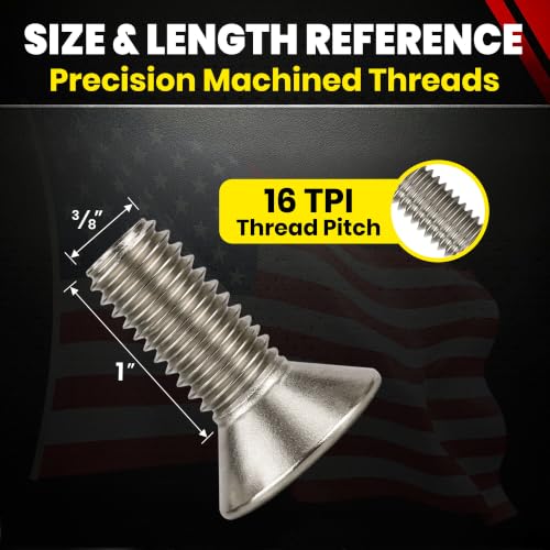 Chenango Supply 3/8-16 x 1 Stainless Socket Flat Head Screws 3/8-16 x 1"