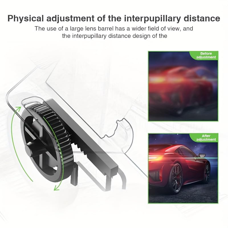 VR Headset 3D VR Glasses, Universal Virtual Reality Goggles, Support 360°Panorama Large Screen, an-ti Bluelight Adjustable Pupil Distance Eye Protection VR Goggles for Movies Games Gift