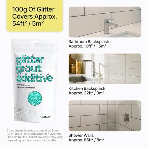 Hemway Turquoise Blue Holographic Glitter Grout Additive 100g