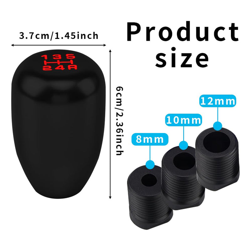 Car Gear Shift Knobs, Manual Gear Shift Knobs Replacement, Universal Car Accessories Interior Stick Shift Knob, Manual 5 Speed Universal Gear Stick Shift Knob for Car Truck SUV (Black) Black