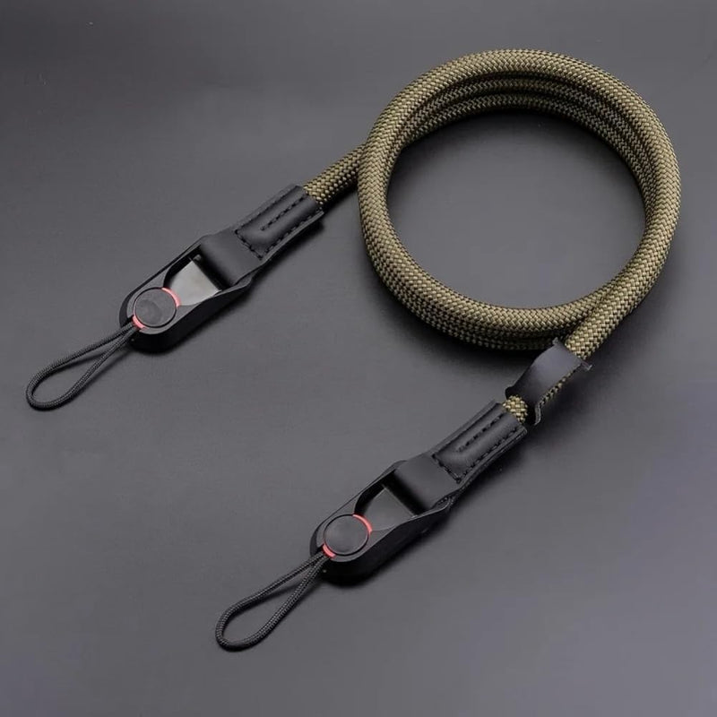 Quick-Release Adjustable Camera Strap Durable Polyamide Climbing Rope for DSLR Mirrorless Cameras For Nikon Canon Sony Fuji Green