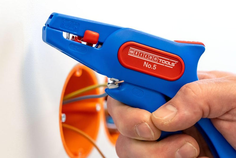 WEICON TOOLS Wire Stripper No. 5, automatic wire stripper 0.2-6 mm², wire stripper with side cutter up to 2 mm