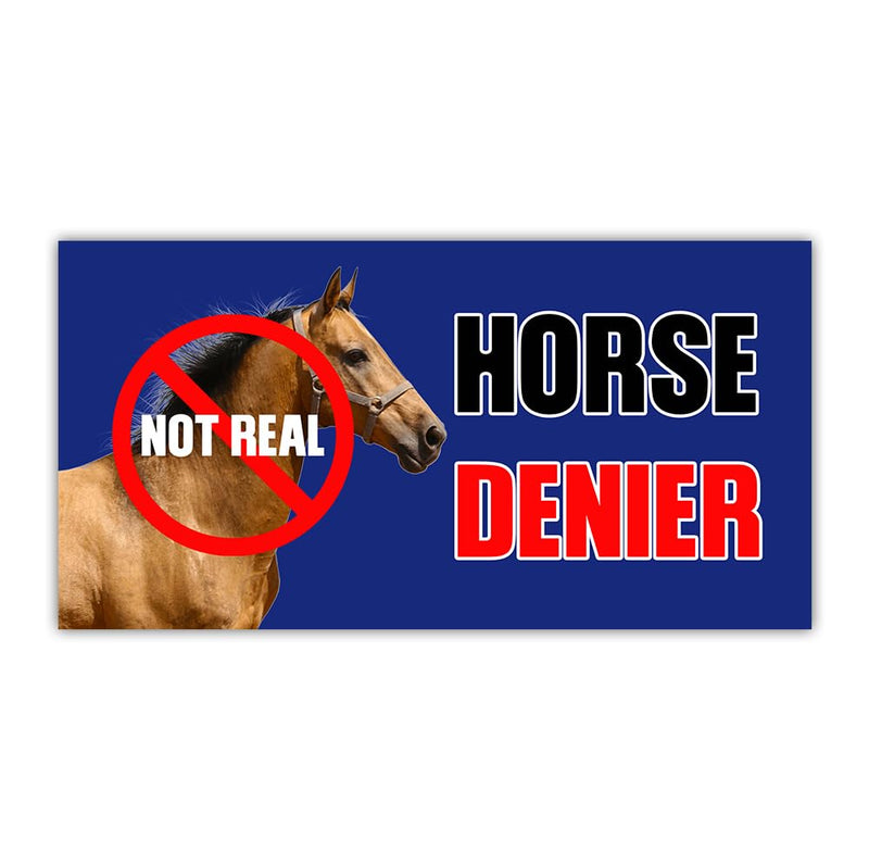 (3Pcs - 7.5x3.75 in) Horse Denier Car Bumper Sticker, Funny Quirky Car Decal, Adult Humor Truck Minivan Trailer Vehicle Decoration, Teens Meme Car Accessories, Gift for Family, Friends Multicolor