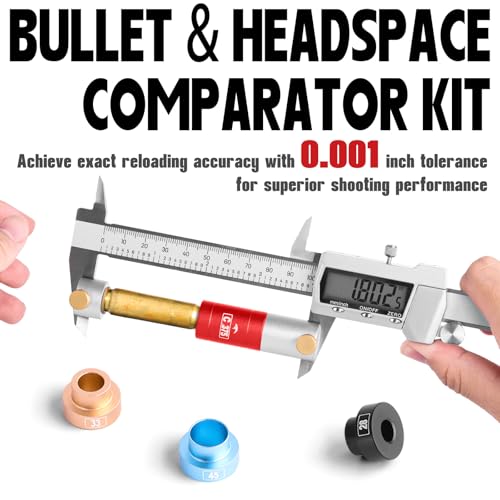 Bullet & Headspace Gauge Comparator Kit, Reloading Equipment 22pcs Bullet and Headspace Comparator Kit