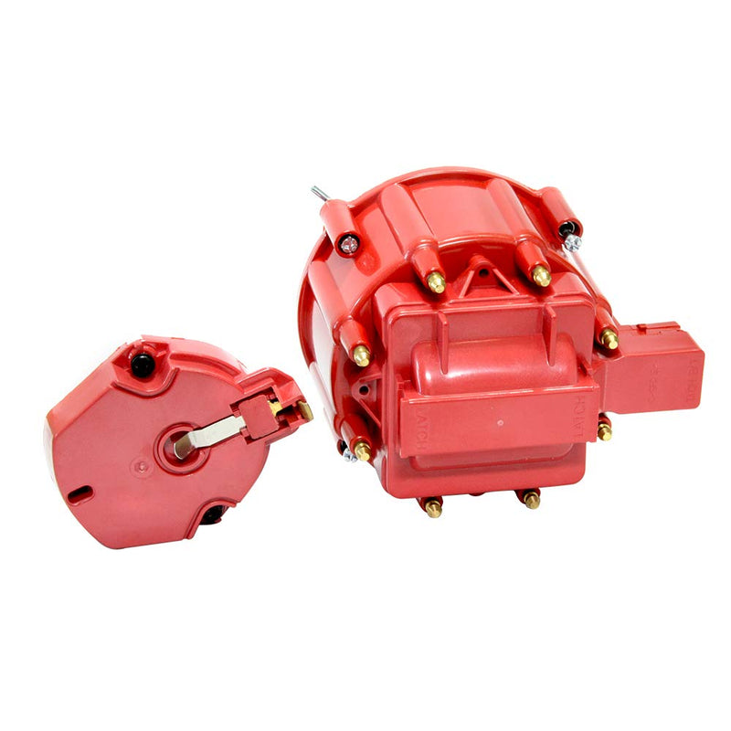 Red Male HEI Distributor Cap and Rotor for K549 SBC 283 305 307 327 350 400 BBC 454 396 427 Distributor Cap Assembly