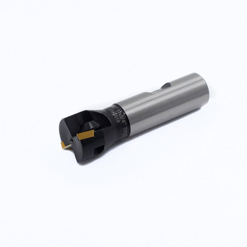 OSCARBIDE 1" Indexable End Mill 3/4" Shank 3-1/4" Length 2 Flutes TP22 | 2 TPCN1103PDTR TiN Coated Inserts | Square Shoulder Milling | For Steel & Cast Iron | Rigid Steel Body | Smooth & Durable