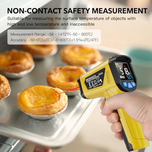 Infrared Thermometer Gun, -58°F~1472°F Non-Contact Surface Thermometer Infrared Thermometer Gun