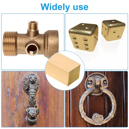 PATIKIL 3/4 x 3/4 x 6" H59 Brass Square Bar, Solid Square Mill Stock for Crafting Maintenance Electrical Architectural Decoration, Brass 3/4 x 3/4 x 6" 1