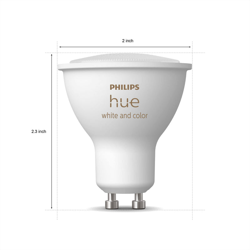 Philips Hue Smart 60W GU10 LED Bulb - White and Color Ambiance Color-Changing Light - 1 Pack - 450LM - Indoor - Control with Hue App - Compatible with Alexa, Google Assistant and Apple Homekit