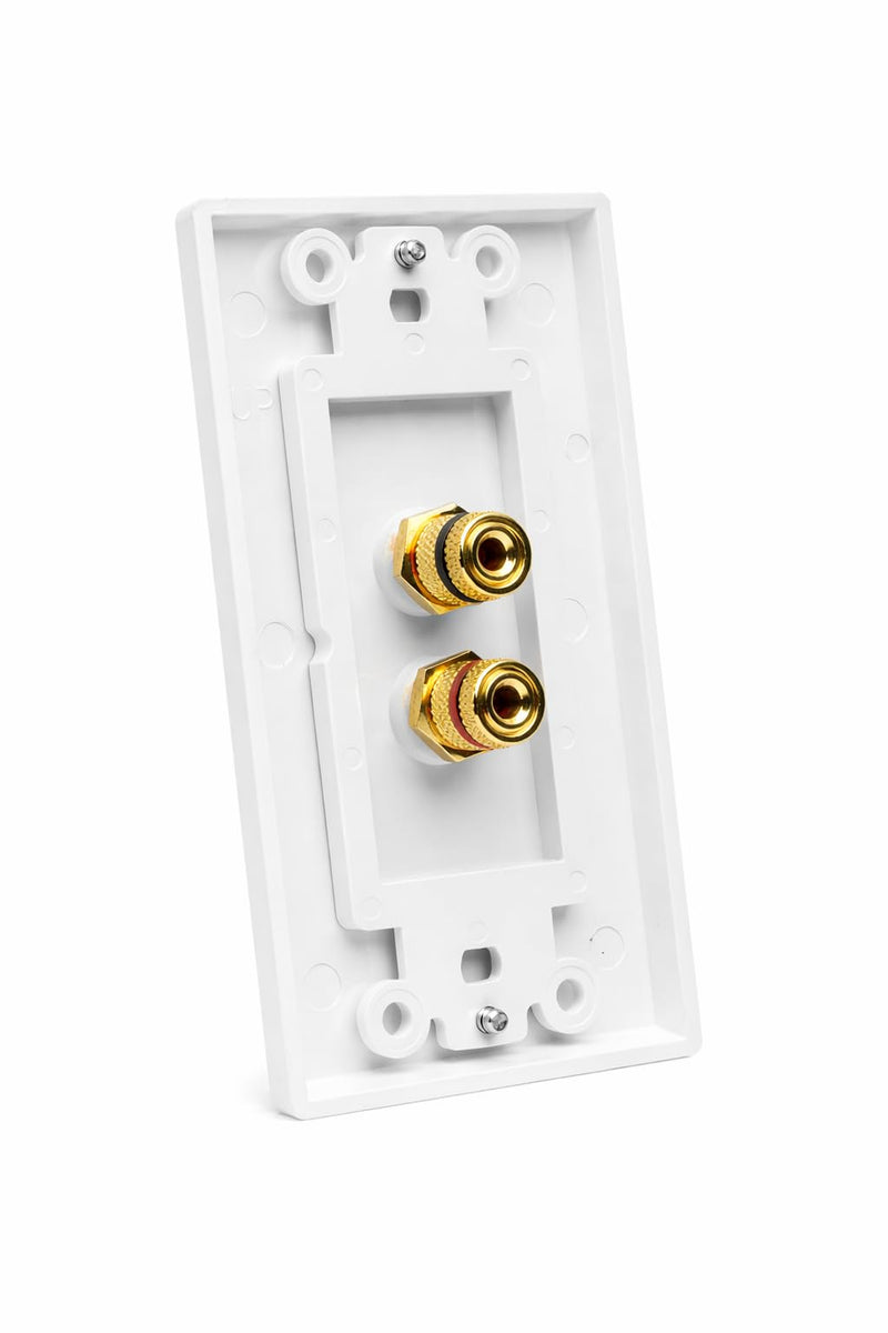 DIYTECH 1 Speaker Wall Plate 2 Pack, Gold Plated Binding Post Home Theater Wall Plate for In Wall Speaker Wire, Surround Sound & Audio Systems