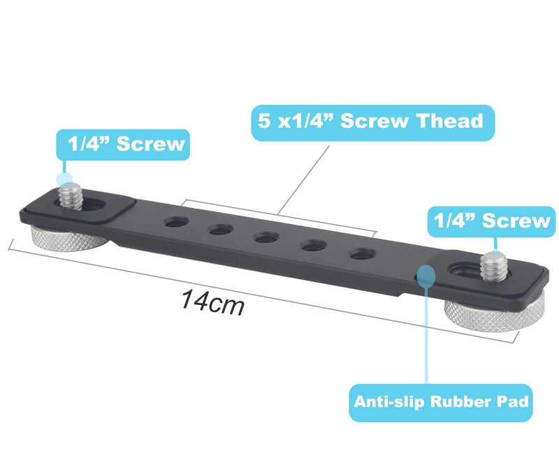 Aluminum 1/4 Camera Extension Bracket for DJI Pocket 3, Tripod Accessories Camera Mic/Flash Bracket with 1/4''-20 Screw