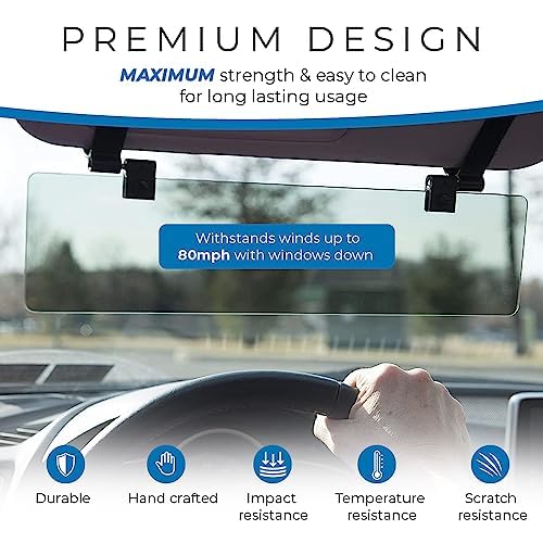 Glare Guard Polarized Car Visor Extender Sun Blocker, Anti-Glare Windshield Shield for Cars/SUV, Sun Visor Extension Blocks UV, USA Visors Extender Attachment for Car Visor, Sunvisors Shade for Cars