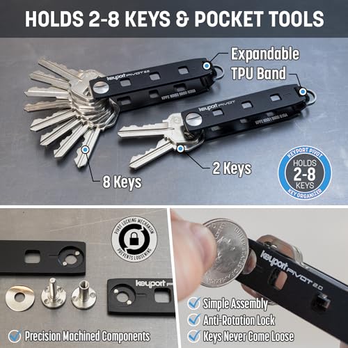  [AUSTRALIA] - Keyport Essential Plus Kit: Pivot 2.0 Modular Key Organizer with Flashlight Black