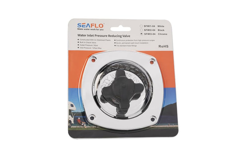 SEAFLO Wall Mount Pressure Regulated Water Inlet (Chrome) Chrome
