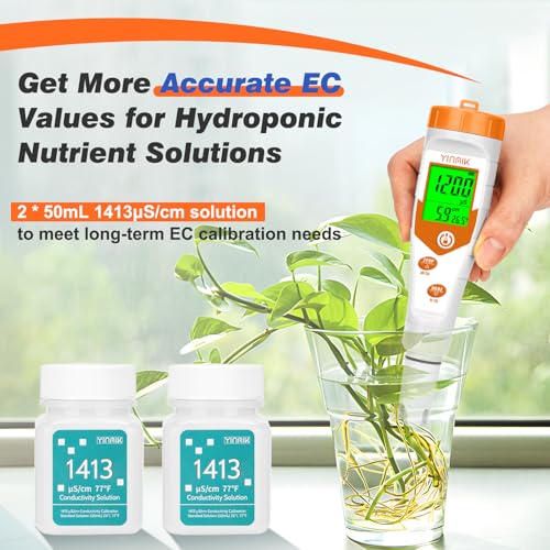 YINMIK pH Calibration Solution 1413μS/cm EC Calibration Liquid KCL Solution
