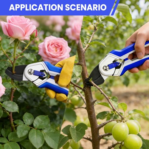 Garvee 2 Pack Pruning Shears for Gardening, Garden Shears Set Trimming Scissors Branch Cutter Garden Bypass Lopper and Tree Trimmer, Gardening Tools for Plant Care Enthusiasts