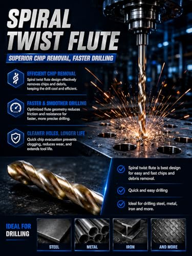 Hss Cobalt Drill Bit Set 3/8 in. x 6 in. Aircraft Extension Extra Long Deep Hole Drilling-3Pcs 3/8'x6" (3Pcs)-Cobalt