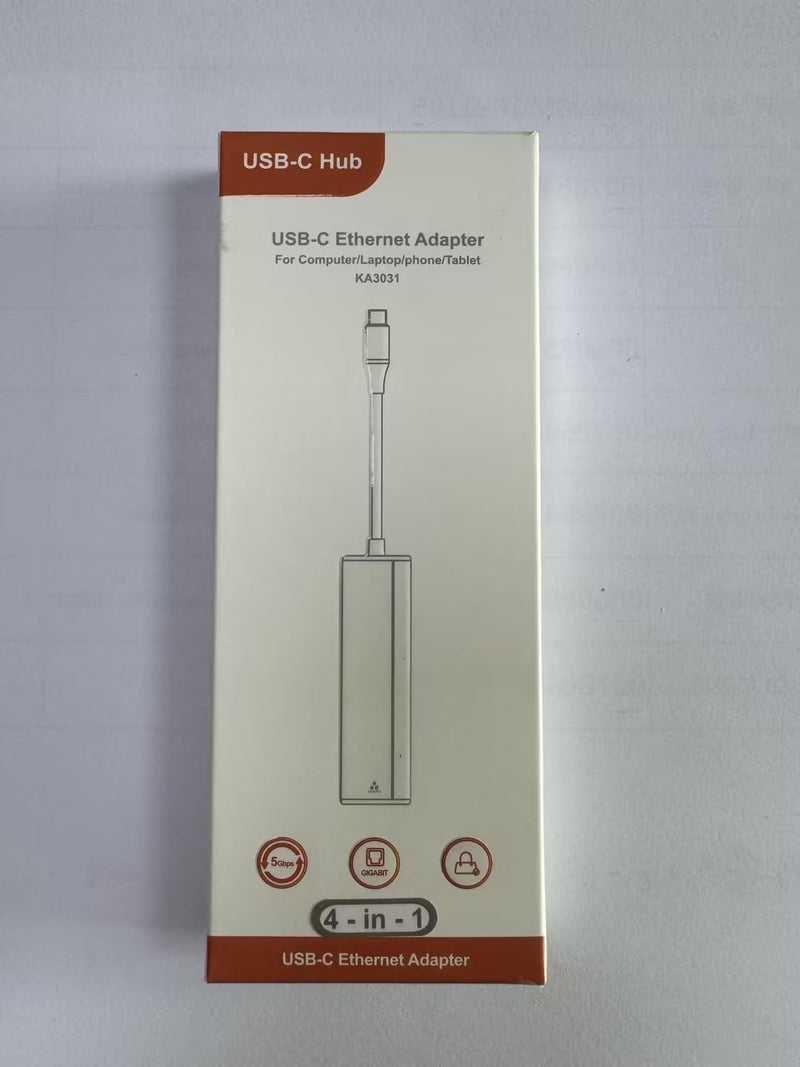 IVSHOWCO USB to Ethernet Adapter, 4 in 1 USB 3.0 to Gigabit Ethernet LAN Laptop Network Adapter, USB 3.0 Hub Supports Windows, Linux, Apple MacBook OS, Nintendo Switch, Surface USB 3.0 HUB -Grey