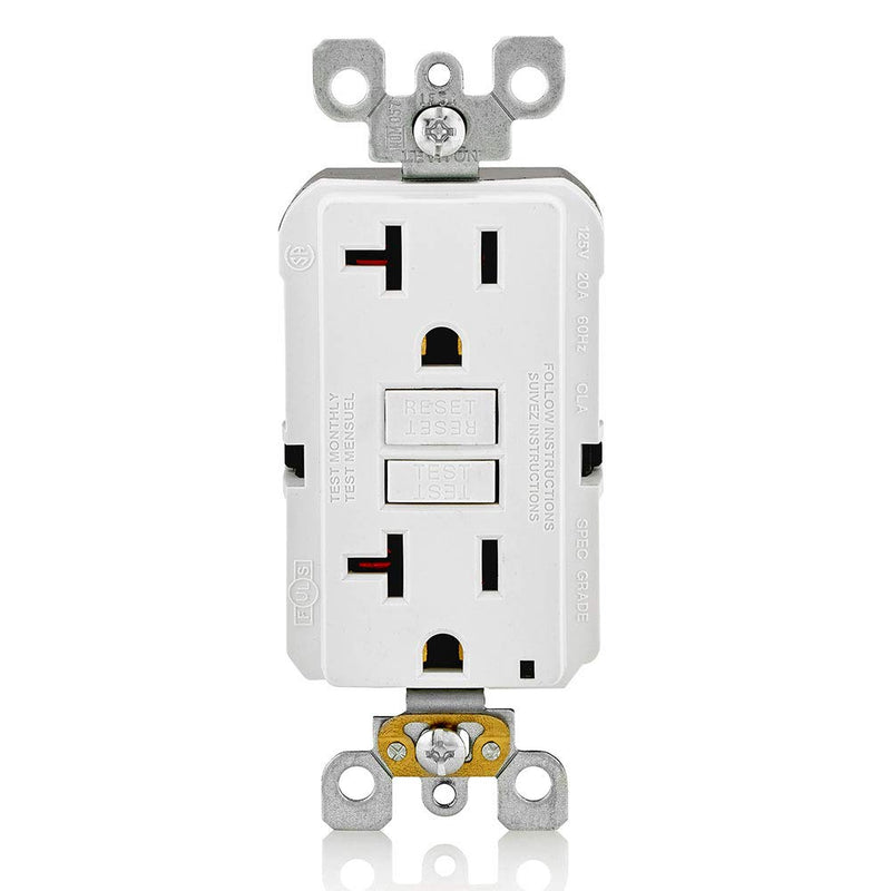 Leviton Self-Test SmartlockPro Slim GFCI Non-Tamper-Resistant Receptacle with LED Indicator (3 Pack), GFNT2-3W, White 3 Pack