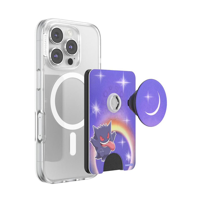 PopSockets Phone Wallet for MagSafe with Grip- Gengar Dream Eater | PopWallet, Holds 3 Cards, Magnetic, Removable, Secure, Pokemon, Gengar, Eevee, Fun, Cool, Unique