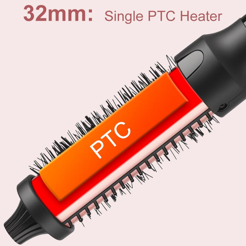 UNOBEY Thermal Brush, 32mm Heated Hot Brush for Hair Styling | Heated Curling Iron Round Brush Create Natural Curls, Volume & Smoother Hair, Dual Voltage Round Brush 32mm