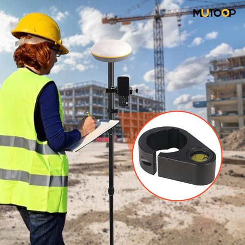 GPS Pole Bubble Level | 40 Min Accuracy for 32mm Poles | Green Fluorescent Vial & Locking Screw(2 PCS)