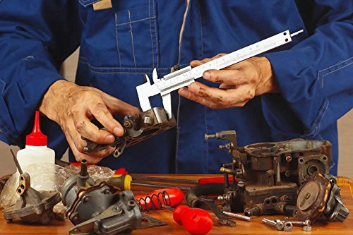 Spurtar Vernier Caliper, 6" Stainless Steel Non Digital Caliper, 0-6Inch/0-150mm Manual Micrometer Caliper with 32 Blade Steel Feeler Gauge