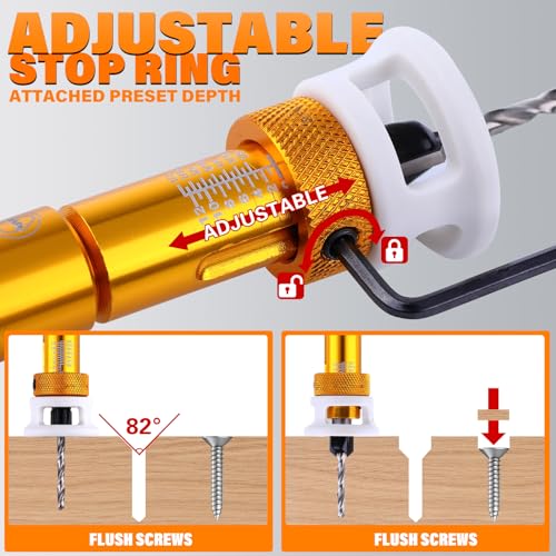 Countersink Drill Bit Set with PH2 Bit, 5PCS for Wood 5