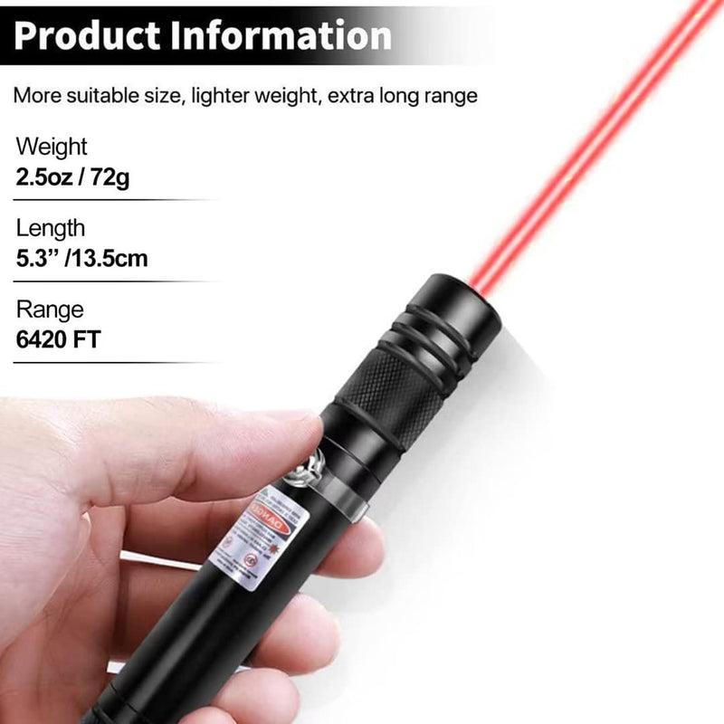 Cowjag Laser Pointer, Long Range Red Laser Pointer,Laser Pointer High Power Pen, Red Pointer Rechargeable for Hiking, Cat Laser Toy USB Charge(Red Light)
