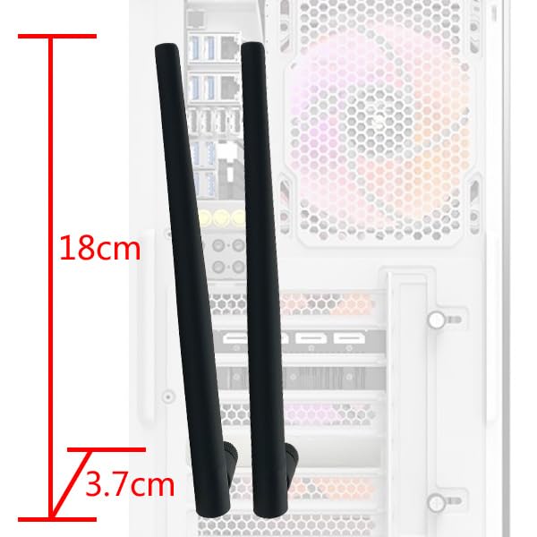WiFi Antenna (2-Pack) Dual Band 2.4GHz 5GHz 5.8GHz RP-SMA Male (Hole) 6dBi for Wireless Network Adapter Router