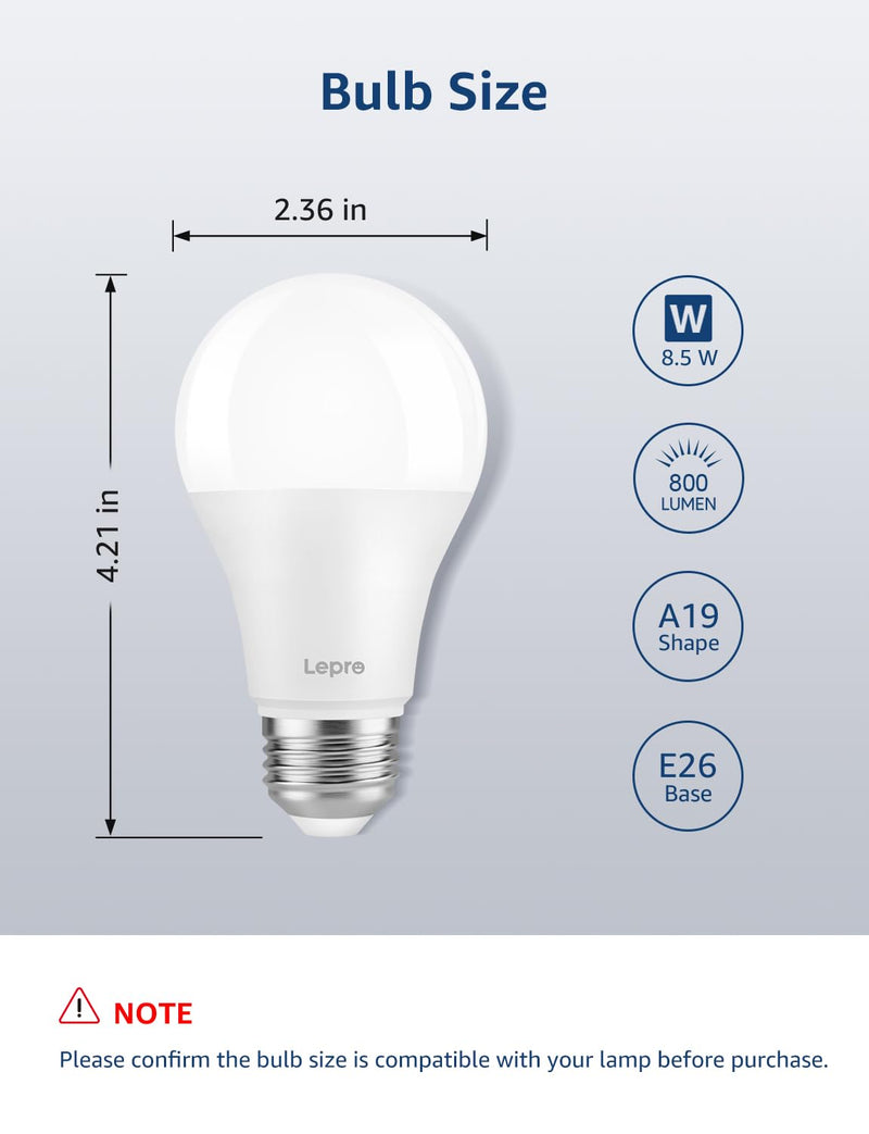 Lepro B1 AI Smart Light Bulbs - WiFi & Bluetooth RGBWW Color Changing LED Bulb Works with Alexa & Google Assistant, Personalized Al Lighting Designer, AI Voice Control, Music Sync, 2.4GHz Only, 8 Pack