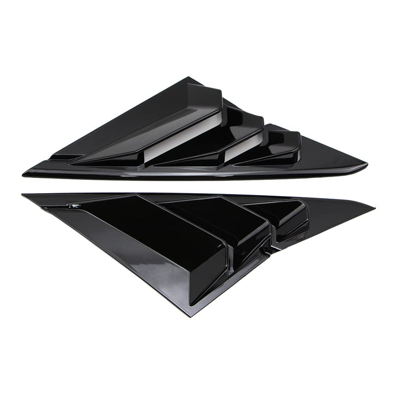 Rear Side Window Louvers for Honda Civic Type R, Hatchback 2016 2017 2018 2019 2020 2021 10th Gen ABS Scoop Shade Cover Air Vent Blinds Racing Style Shutter in Glossy Black Hatchback Model