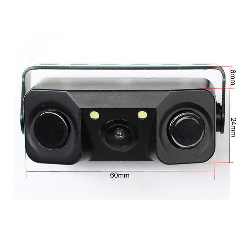 Polarlander 3 in 1 Rear View Camera Waterproof Video Parking Sensor Car Reverse Backup Camerawith 2 Radar Detector Sensors BiBi Alarm