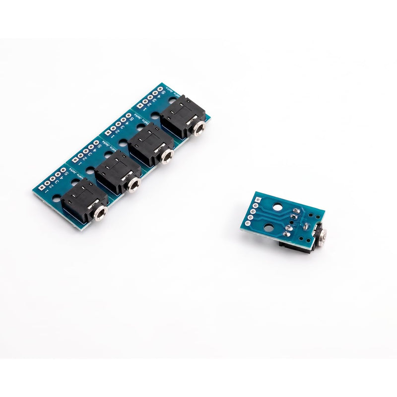 5Pcs 3.5mm TRS Female Stereo Audio Jack Breakout Board | Standard 3.5mm TRS Jack, Clear Pin Definition Layout, Stable Audio Signal Transmission; Headphone Circuit DIY Use Without bent needle
