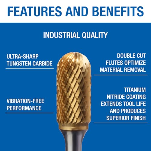 Champion Cutting Tool SC3 Double Cut TiN Coated Carbide Bur