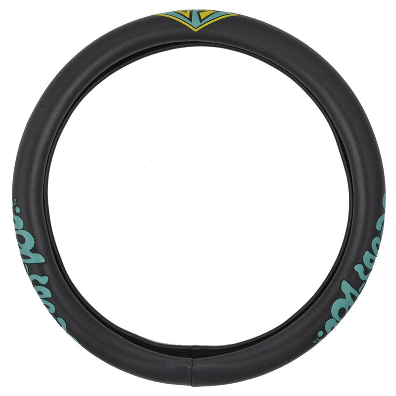 BDK Warner Brothers Scooby Doo Car Steering Wheel Cover - Non-Slip Ergonomic Grip Lining - Durable Faux Leather Steering Wheel Cover - Easy Installation 14.5-15.5 in Diameter Car Accessories (Black)