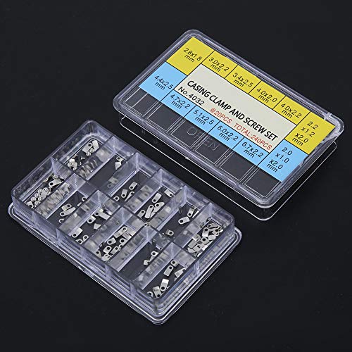 Watch Casing Securing Screw 240 Piece Watch Case Clamp Adapter for ETA 2824 2836 2846 Housing Movement Fixing Screw Washer Curved Washers