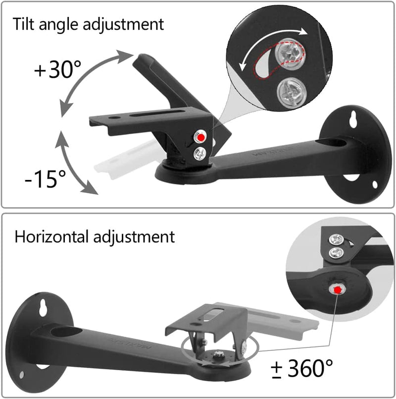 Mini Projector Wall Mount/Projector Hanger/CCTV Security Camera Housing Mounting Bracket - for CCTV/Camera/Projector/Webcam - with Load 11 lbs Length 7.8 inch - Rotation 360° (Black) Black