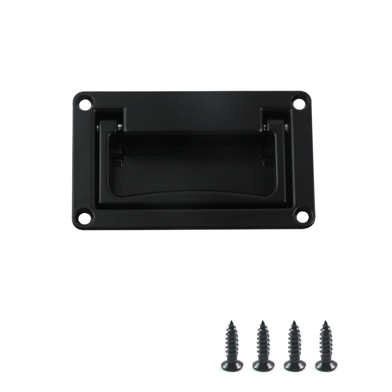 4Pcs Black Recessed Pull Zinc Alloy Flush Lift Recessed Door Handle | for Toolbox Chest Case 4.33"x2.75"/110x70mm,for Case, Chest, Cab Speakers, Heavy Guitar Amp, Custom Box 4.33 x 2.75 inches (4-Pack)