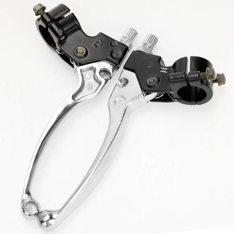 HIAORS Silver Left Right 7/8" 22mm Clutch Brake Handle Levers Perch for XR80 XR100 CRF70 CRF70F CRF80 CRF100 XR200r CRF450R XR100 XR250 Xtreme 125cc Chinese 110cc Pit Dirt Motor Bike Motocross